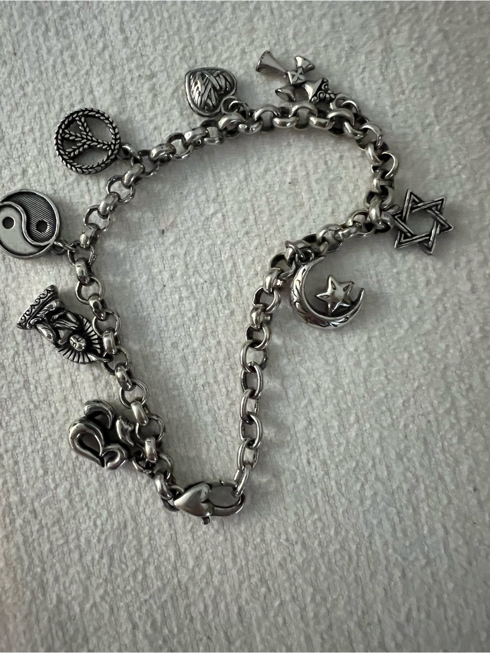Brighton Peace Charm Bracelet in Silver